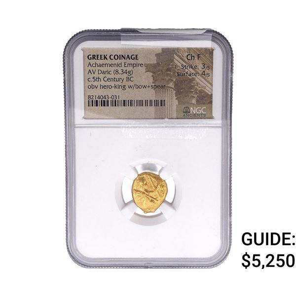 Greek Coinage Achaemenid Empire AV Daric 8.34g NGC ChF