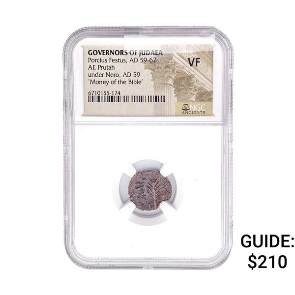 Judaea Porcius Festus 59-62 AD ,Under Nero 59 AD NGC VF