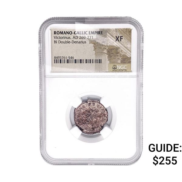 Romano-Gallic Victorinus,AD269-271 BI Dbl-Denarius NGC XF