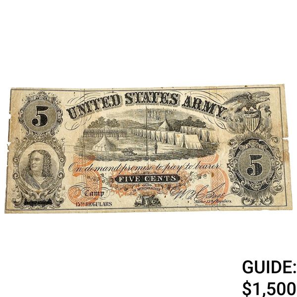 5C U.S. Army Camp of the 15th Regulars Note 5