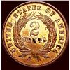 Image 2 : 1865 Copper Two-Cent Piece CHOICE BU