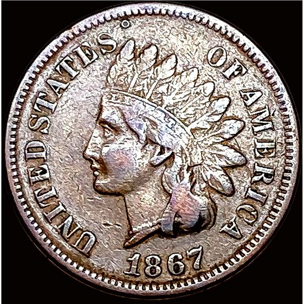 1867 Indian Head Cent ABOUT UNCIRCULATED