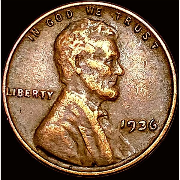 1936 Double Die Obverse Wheat Cent NEARLY UNCIRCULATED