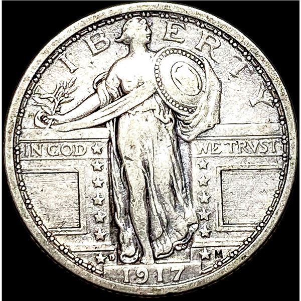 1917-D Type 1 Standing Liberty Quarter NEARLY  UNCIRCULATED