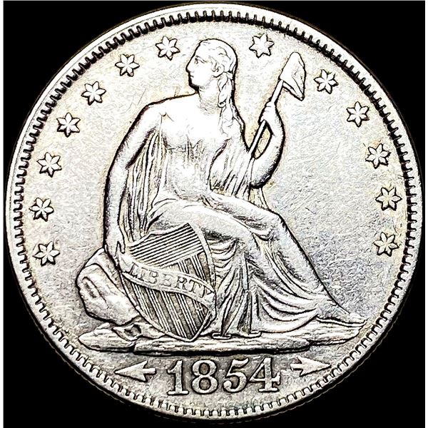 1854 Arrows Seated Liberty Half Dollar ABOUT  UNCIRCULATED