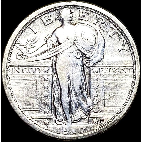 1917 Type 1 Standing Liberty Quarter NEARLY  UNCIRCULATED