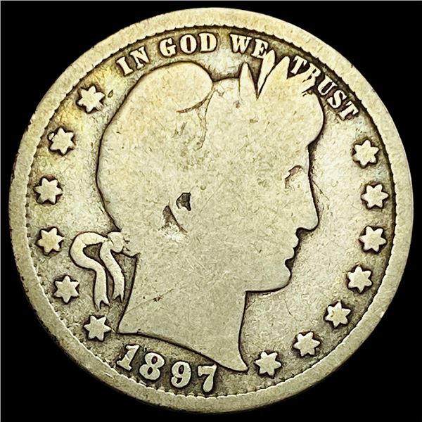 1897-S Silver Barber Quarter LIGHTLY  CIRCULATED