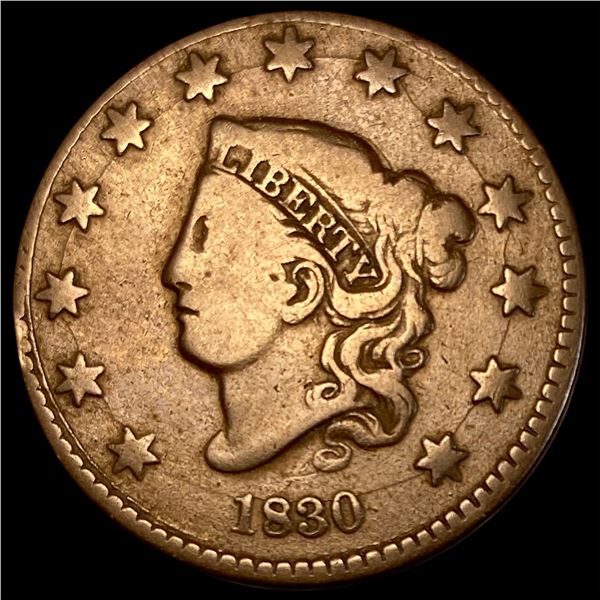 1830 Coronet Head Large Cent LIGHTLY  CIRCULATED