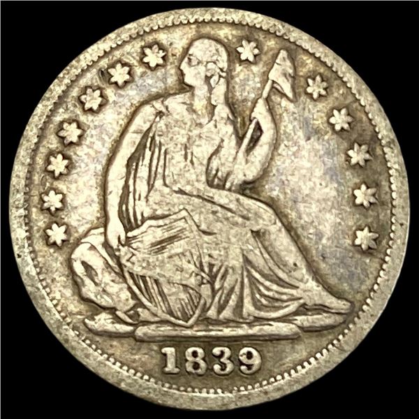 1839 Seated Liberty Half Dime LIGHTLY  CIRCULATED