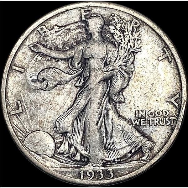 1933-S Walking Liberty Half Dollar NEARLY  UNCIRCULATED