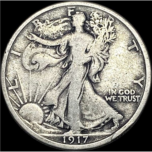 1917-D Walking Liberty Half Dollar LIGHTLY  CIRCULATED