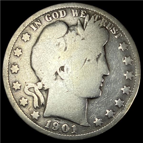 1901-S Silver Barber Half Dollar NICELY  CIRCULATED
