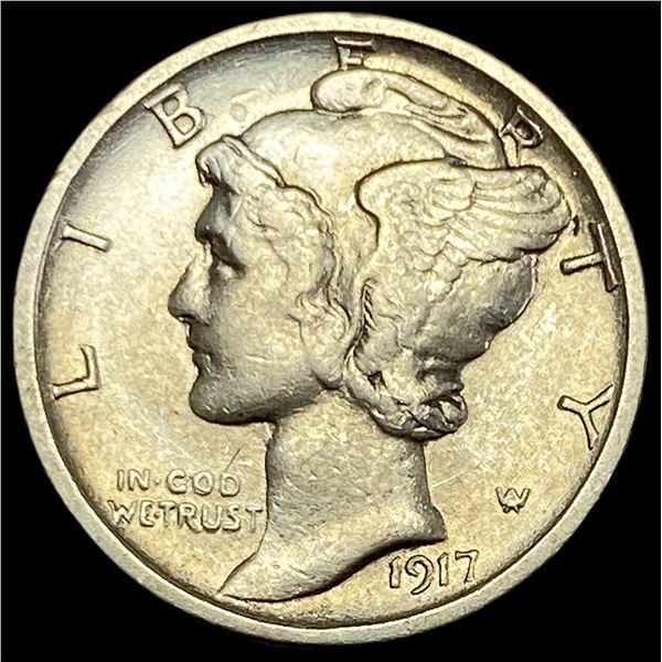 1917-S Silver Mercury Dime CLOSELY  UNCIRCULATED
