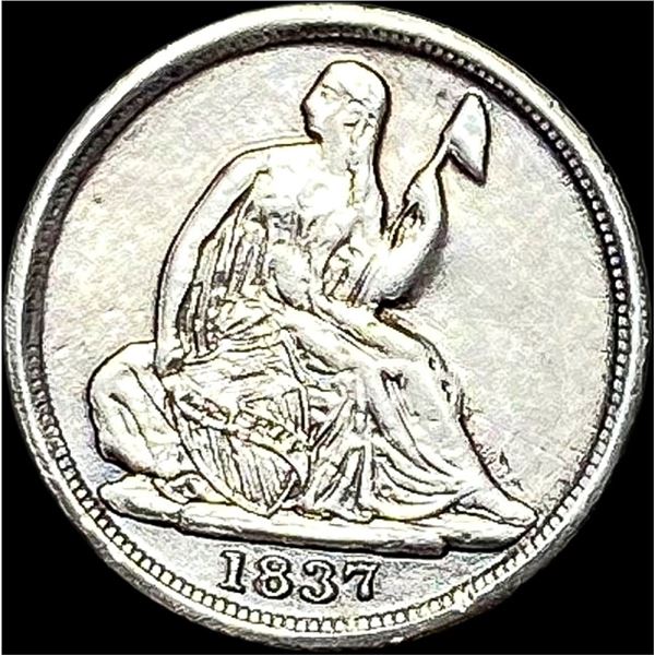 1837 Seated Liberty Half Dime NEARLY  UNCIRCULATED