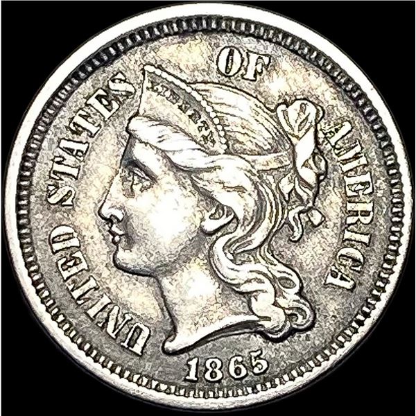 1865 Nickel Three-Cent Piece CLOSELY  UNCIRCULATED