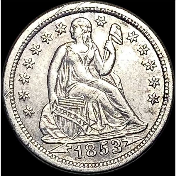1853 Arrows Seated Liberty Dime CHOICE AU