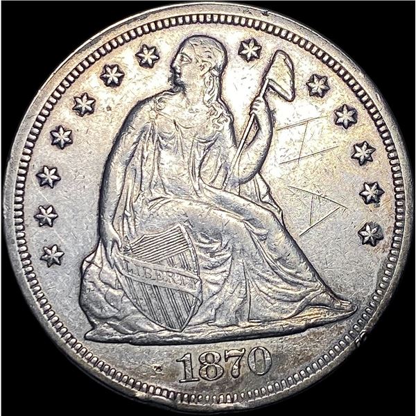 1870 Seated Liberty Silver Dollar HIGH GRADE