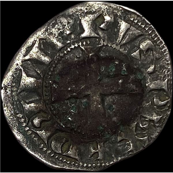 Frankish Greece 1297-1301 AD Silver Denier NEARLY UNCIRCULATED