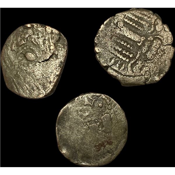 [3 Coins]Partihara 780-980 AD SIlver Drachm NEARLY UNCIRCULATED