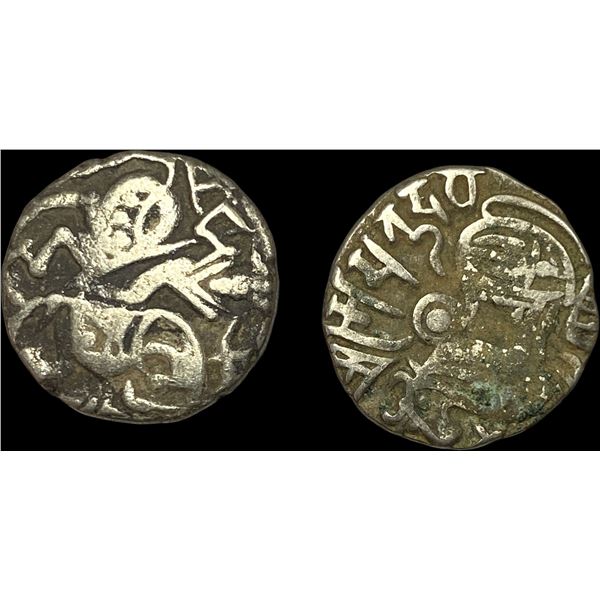 [2 Coins] 700-1000 AD India Rajput Silver Jital NEARLY UNCIRCULATED