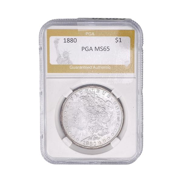 1880 Morgan Silver Dollar PGA MS65 FSB