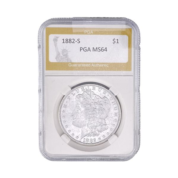 1882-S Morgan Silver Dollar PGA MS64