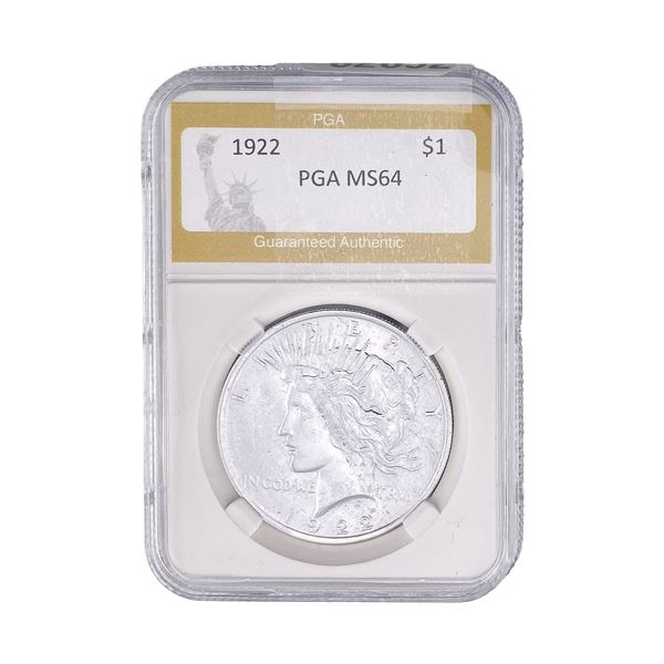 1922 Silver Peace Dollar PGA MS64