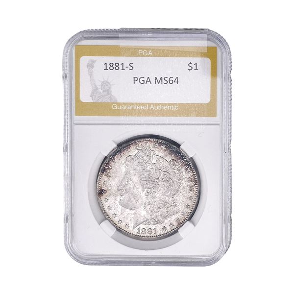 1881-S Morgan Silver Dollar PGA MS64