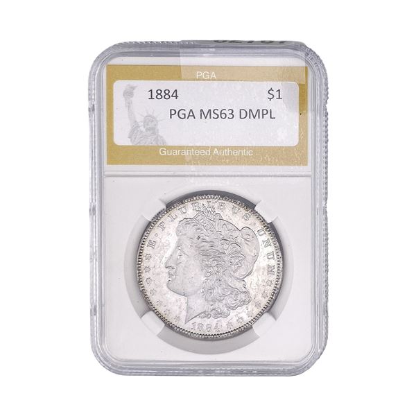 1884 Morgan Silver Dollar PGA MS63 DMPL