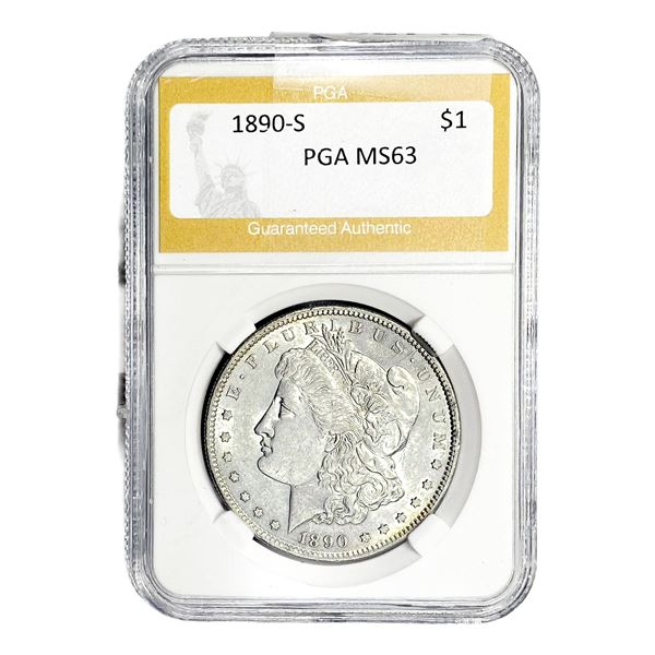 1890-S Morgan Silver Dollar PGA MS63