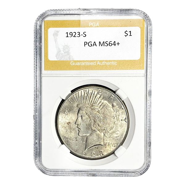 1923-S Silver Peace Dollar PGA MS64+