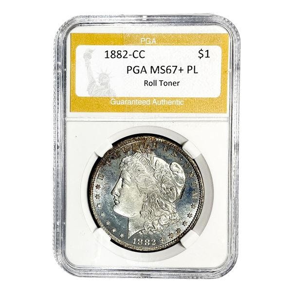 1882-CC Morgan Silver Dollar PGA MS67+ PL Roll Toner