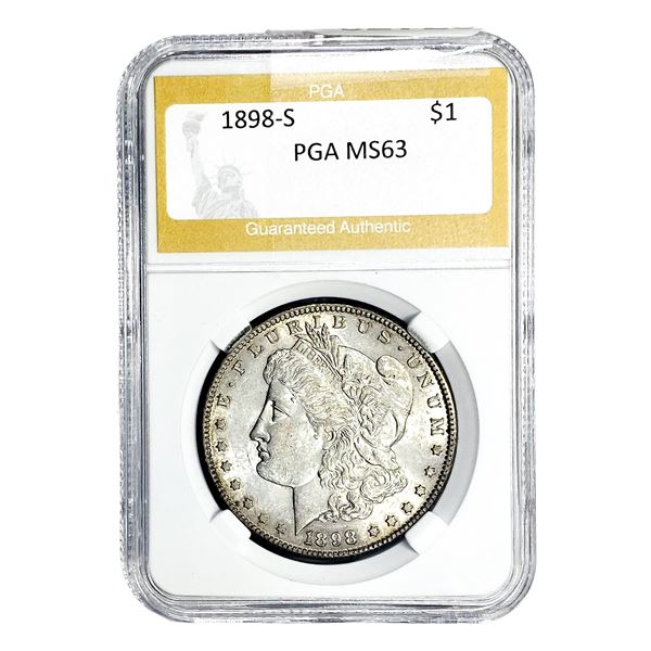 1898-S Morgan Silver Dollar PGA MS63