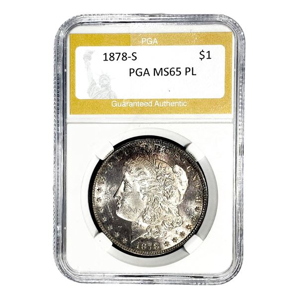 1878-S Morgan Silver Dollar PGA MS65 PL