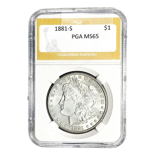 1881-S Morgan Silver Dollar PGA MS65