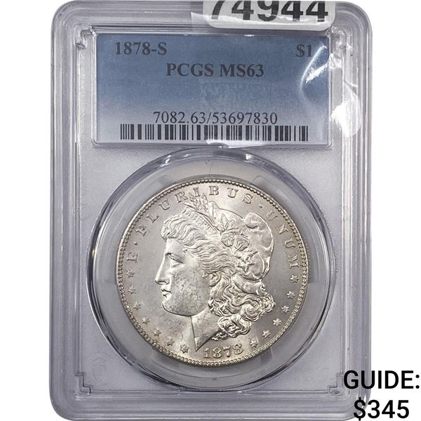 1878-S Morgan Silver Dollar PCGS MS63