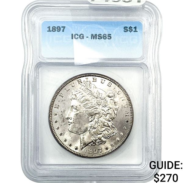 1897 Morgan Silver Dollar ICG MS65