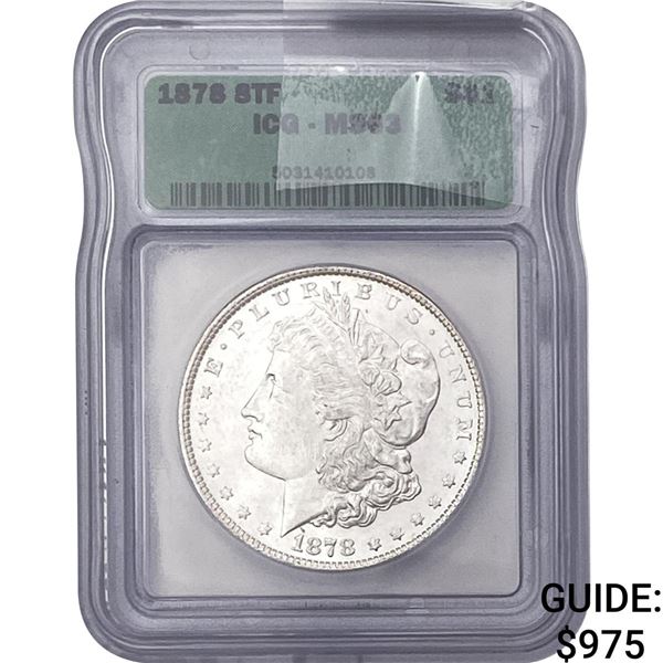 1878-8TF Morgan Silver Dollar ICG MS63