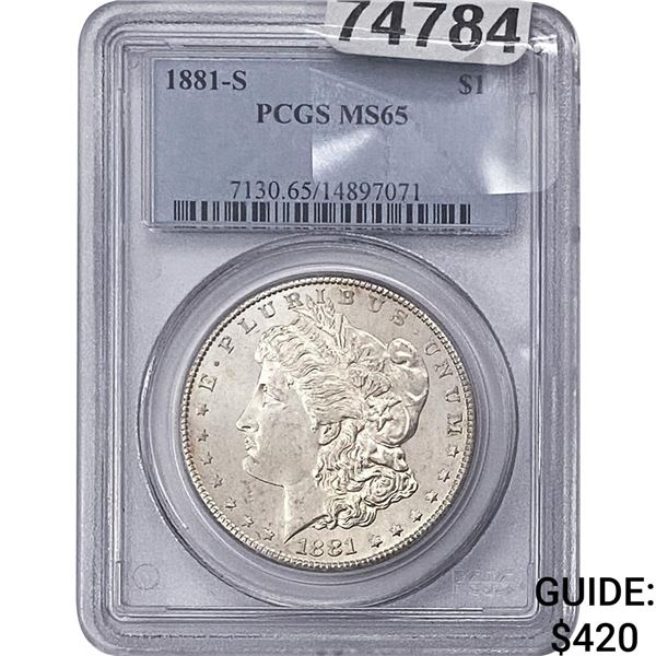 1881-S Morgan Silver Dollar PCGS MS65