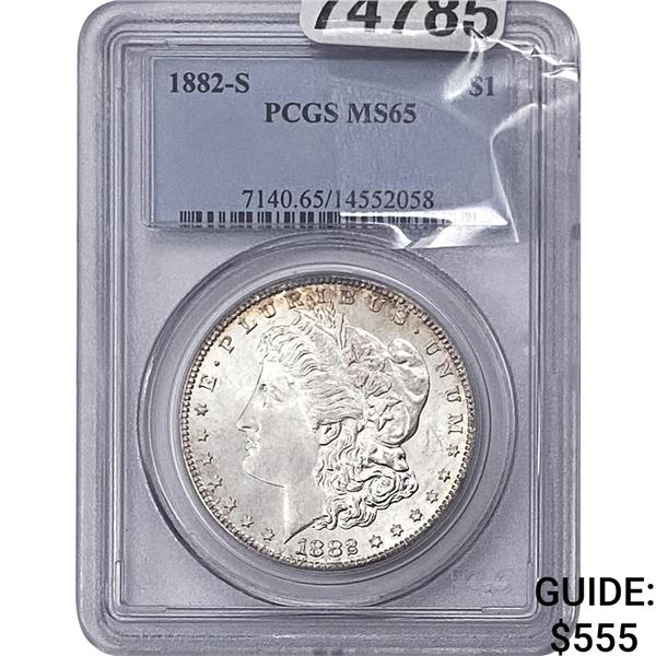 1882-S Morgan Silver Dollar PCGS MS65