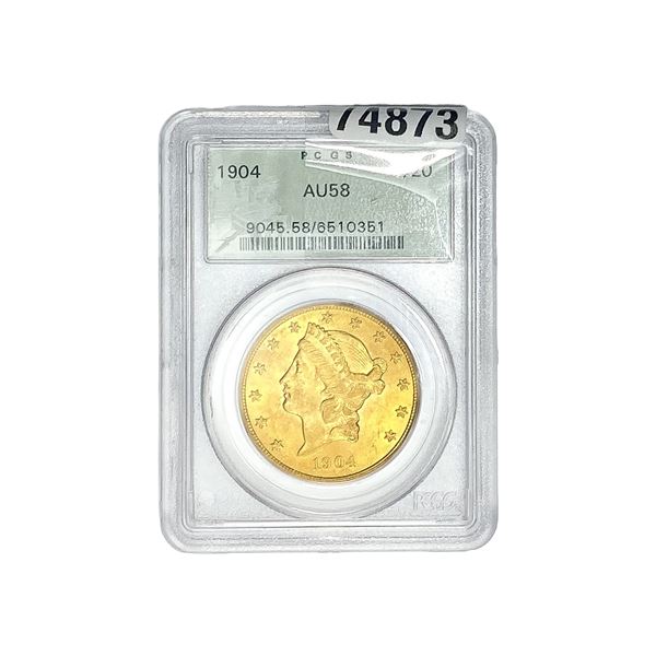 1904 $20 Gold Double Eagle PCGS AU58