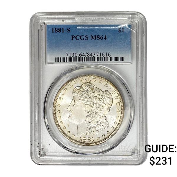 1881-S Morgan Silver Dollar PCGS MS64