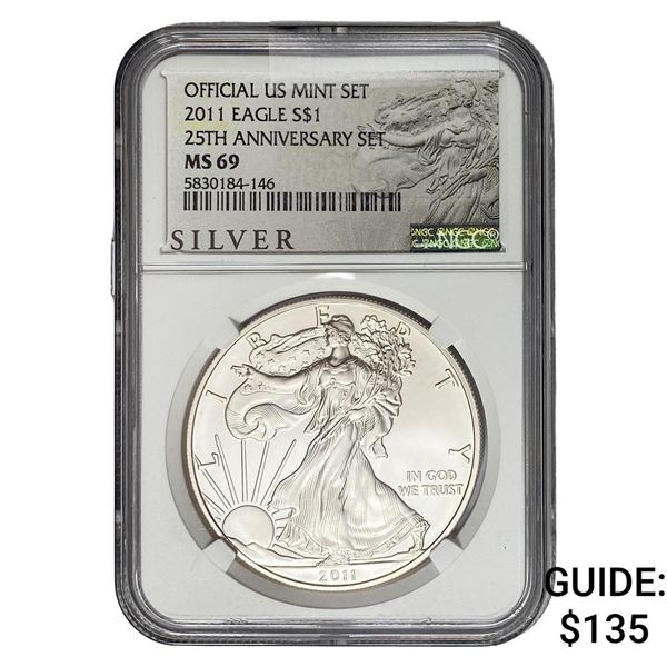 2011 Silver Eagle NGC MS69