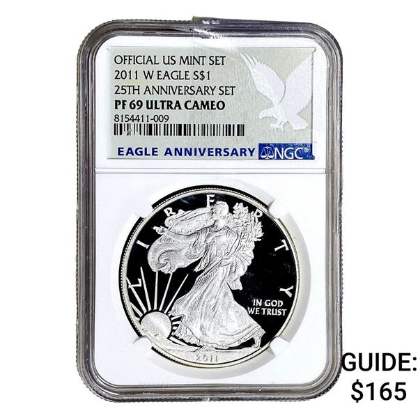 2011-W Silver Eagle NGC PF69 25th Anniv. Ultra Cameo