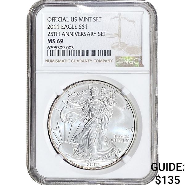 2011 Silver Eagle NGC MS69