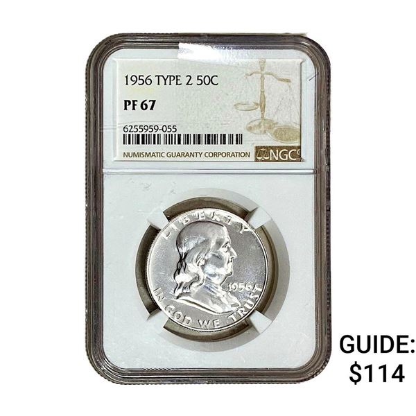 1956 Franklin Half Dollar NGC PF67 Type 2