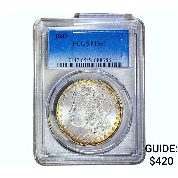 1883 Morgan Silver Dollar PCGS MS65