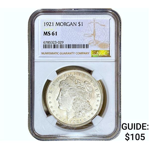 1921 Morgan Silver Dollar NGC MS61