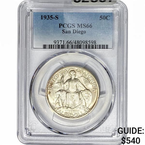 1935-S San Diego Half Dollar PCGS MS66
