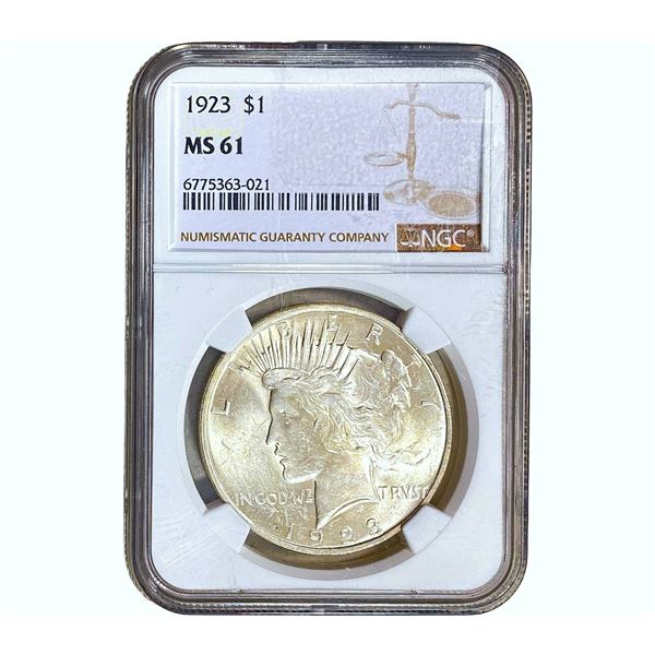 1923 Silver Peace Dollar NGC MS61